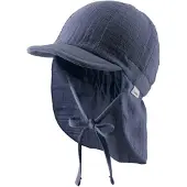 Sterntaler Sonnenhut "Schirmmütze mit Nackenschutz uni", Jungen, Gr. 45, blau, Mützen Sonnenhut