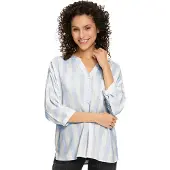 HEINE Bluse in ecru-himmelblau-gestreift | Gr.: 44