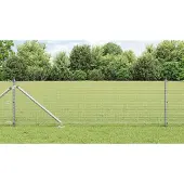 vidaXL Geschweißter Drahtzaun mit Stacheln 100 x 0,6 m Silber Netz