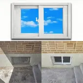 Markenlos Energieeffizientes horizontales Schiebefenster, 121,9 x 71,1 cm, in Weiß, modern für Bad und Keller, einfach zu installieren, geeignet für Heimwerker- und Renovierungsprojekte