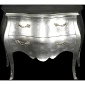 Casa Padrino Barock Kommode Silber - Handgefertigte Barock Möbel