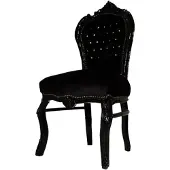 Casa Padrino Barock Esszimmer Stuhl Schwarz / Schwarz Bling Bling