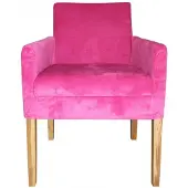 Casa Padrino Luxus Esszimmer Stuhl Pink / Holz Farbig mit Armlehnen