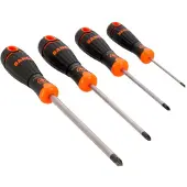 Bahco Phillipsfit With Rubber Handle Kreuzschraubendreher-set 4 Einheiten