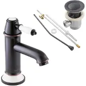 PaulGurkes Retro Wasserhahn schwarz Waschtischarmatur mit Excenter Nostalgie