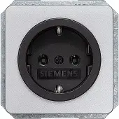 Siemens 5UB1463 DELTA profil SCHUKO-Steckdose silber mit schwarzem Näpfchen
