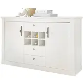Furn.Design Sideboard "Fiastra" weiß Pinie Landhaus Kommode 166 cm mit Soft-Close
