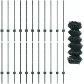 vidaXL Maschendrahtzaun mit Pfosten 25 x 0,8 m PVC-beschichteter Stahl
