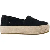 Toms Valencia black floral crochet 36