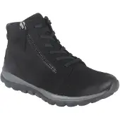 Gabor Schnürboots ROLLINGSOFT, Damen, Gr. 37,5, schwarz, Nubukleder, unifarben, Schuhe Schnürboots, Herbstboots, Stiefelette mit weicher Schaftrandpolsterung