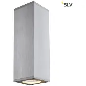 SLV 1000331 THEO UP/DOWN, QPAR51, Outdoor Wandleuchte, alu natur, max. 2x50 W, IP44