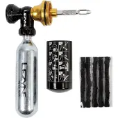 Lezyne TUBELESS CO2 BLASTER, CO2-Pumpe, Schwarz, Messing, Silber