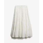 Superdry für Damen. W7210412A Tiered Maxi Rock gebrochenes Weiß (XXS), Lässig, Baumwolle