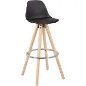 OEM Schwarze Barhocker mit Rückenlehne, 75cm, Kunstleder, braun