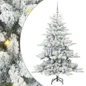 vidaXL Künstlicher klappbarer Weihnachtsbaum Weiß 150 cm PVC und Stahl