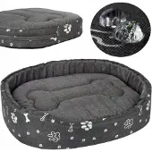 Welsti Ovales Hunde-/Katzenbett, dunkelgrau XXL 100x80