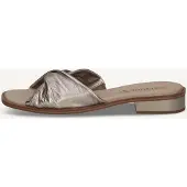 Caprice Damen Pantoletten aus Leder mit Blockabsatz, Beige (Taupe Metallic), 40