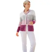 Casual Looks WITT WEIDEN Ajour-Strickjacke in erika-ecru-geringelt | Gr.: 38