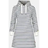 Salzhaut 1100000002199 "Knielanges Kleid (Midi) AUST", Damen, Gr. XL, EURO, blau (navy sanftes weiß), Obermaterial: 80% Baumwolle CO. 20% Polyester PES., Sweatjacken 1100000002199