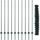 vidaXL Maschendrahtzaun mit Pfosten 10 x 1,4 m PVC-beschichteter Stahl