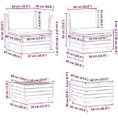 vidaXL 7 stk. Outdoor-Sofagarnitur Massivholz Akazie Braun