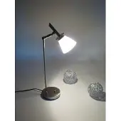 Dapo Leuchten Moderne Tischleuchte Kathy Drehgelenk Lampe Nickel Glas weiß Fassung G9