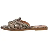 Pepe Jeans für Damen. PLS900018 Dyana Schlange beige Sandalen (37), Wohnung, 1 bis 3 cm, Keine, Lässig, Tierdruck