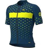 ALÉ Kurzarm Fahrradtrikot - STARS - Gelb/Blau L