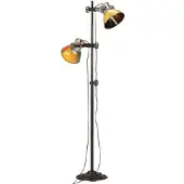 vidaXL Stehlampe mit 2 Lampenschirmen Mehrfarbig E27