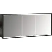 Emco prime 2 Lichtspiegelschrank, 1600 mm, 3 Türen, Unterputzmodell, 949713558, Farbe: schwarz/spiegel