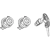 Shad Ersatzschloss-Set für Topcases & Koffer Koffer SH35/36, 3 Zylinder & 2 Schlüssel