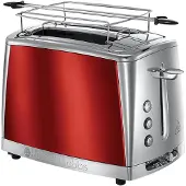 Russell Hobbs Toaster [für 2 Scheiben] Luna Edelstahl Grau (extra breite Toastsc