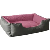 BedDog Hundebett LUPI Hundesofa Hundekissen waschbar,PINK-ROCK (grau/rosa),(S) ca. 55x40x17cm