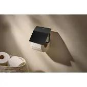 Hansgrohe AddStoris S Papierrollenhalter mit Deckel, 41783670, Farbe: Mattschwarz