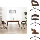 vidaXL Drehbarer Bürostuhl Schwarz Bugholz und Kunstleder - Bürostühle