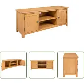 The Living Store TV-Schrank 110x35x44 cm Massivholz Eiche