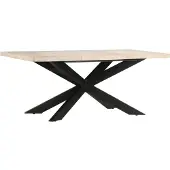 Syfax Esstisch 180 x 90 x 76 cm Massives Gebleichtes Mangoholz