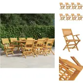 vidaXL Gartenstühle 8 Stk. Klappbar 55x62x90 cm Massivholz Teak - Gartenstühle
