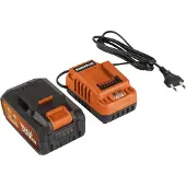 Powerplus Akku und Ladegerät – – POWDP90640 – 2,5 Ah/5,0 Ah 2x20 V Akku und Ladegerät – Kabellose Heimwerkerwerkzeuge