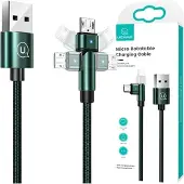 Usams U60 2A Mikrousb Grün/Grün 1M Geflochtenes Kabel Sj478Usb02 (Us-Sj478)