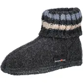 Haflinger Schuhe Kinder Hausschuhe Hüttenschuhe Wolle Paul graphit 631051-0-077, Größe:29 EU, Farbe:Grau