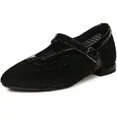 MACIEJKA Klassische Damen Ballerinas Schwarz mit mandelförmiger Spitze aus Stoff und Leder