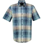 Lerros 1100000002199 "Kariertes Kurzarmhemd in großen Größen", Herren, Gr. 4XL, extraweit, bunt (mint water), 71% Baumwolle, 29% Leinen, Hemden 1100000002199