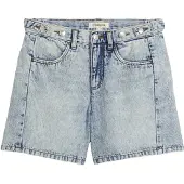 Bonprix Shorts , Damen, Gr. 48, N-Gr, blau (eisblau denim used (länge: regulär)), Obermaterial: 100% Baumwolle, loose fit, Hosen Shorts, Loose Fit, aus Baumwolle, mit vorverlegter Naht
