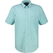 Lerros Kurzarmhemd "Kurzarmhemd, unifarben aus pflegeleichtem Materialmix", Herren, Gr. XL, Normalgrößen, grün (reef blau), 60% Polyester, 40% Baumwolle, Hemden Kurzarmhemd