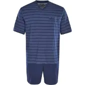 Hajo Schlafanzug "Pyjama", Herren, Gr. XXL, blau, Obermaterial: 60% Baumwolle CO. 40% Polyester PES., Homewear-Sets Schlafanzug