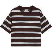 Marc O'Polo T-Shirt DENIM, Damen, Gr. XXL, braun (schwarz braun), Jersey, Obermaterial: 100% Baumwolle, relaxed fit normal, Rundhals, Shirts T-Shirt, relaxed aus Heavy Jersey