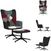 vidaXL Relaxsessel mit Hocker Patchwork Stoff - Sessel