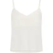 LASCANA Spaghettitop , Damen, Gr. 34, blau (ecru), Web, Obermaterial: 100% Viskose, bedruckt, figurbetont hüftlang, V-Ausschnitt, Tops Spaghettitop, mit bestickter Ausschnitt-Kante