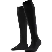 Falke Vitalizer Damen Kniestrümpfe, 41-42, Schwarz, Uni, Baumwolle